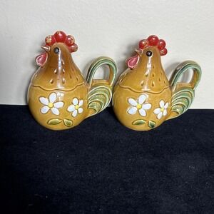 Vintage Norcrest Rooster Salt And Pepper‎ Shakers